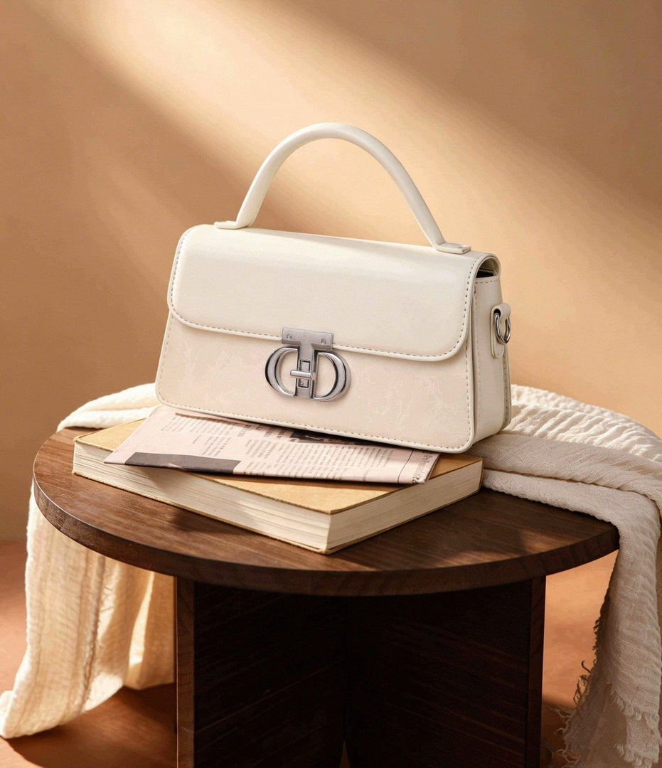 Classic Top Handle Shoulder Bag – Ivory Edition