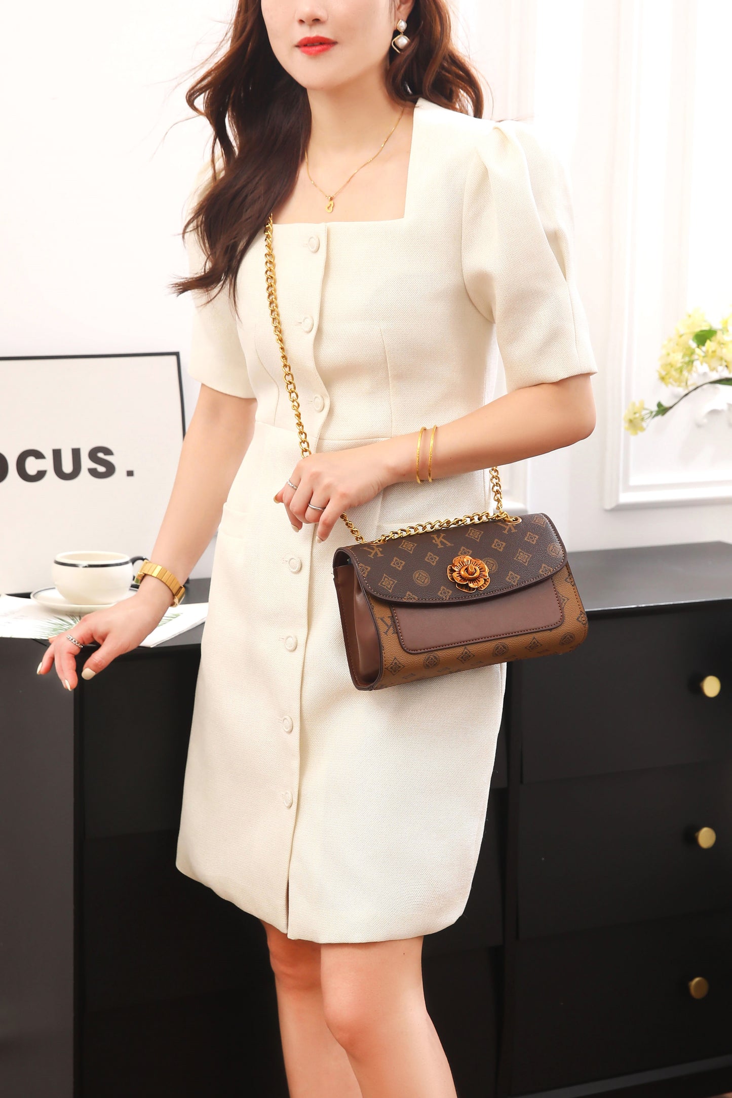 The "Signature Bloom" Flap Bag