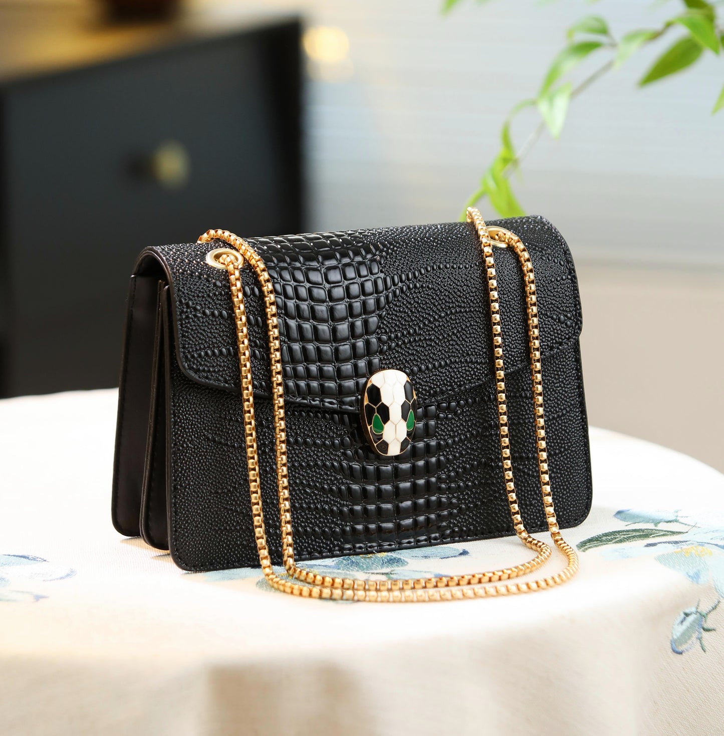 The "Midnight Serpent" Flap Bag