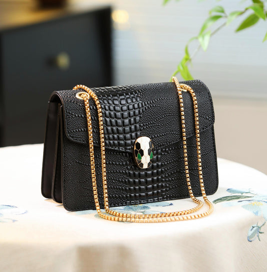 The "Midnight Serpent" Flap Bag