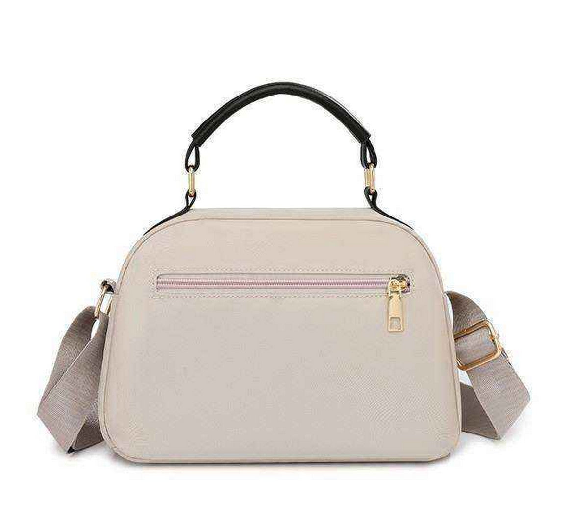 Casual Top Handle Crossbody Bag – Beige Edition