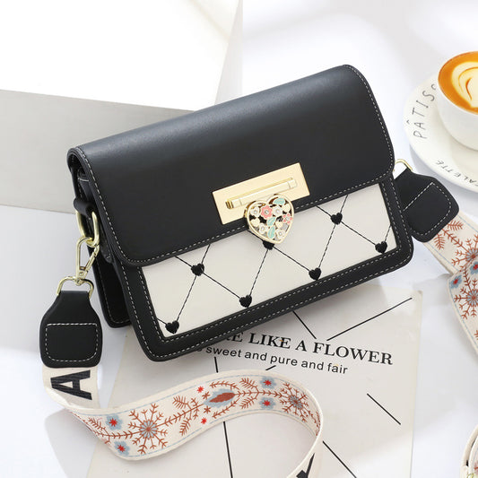 The Heart-Quilt Crossbody in Onyx & Alabaster