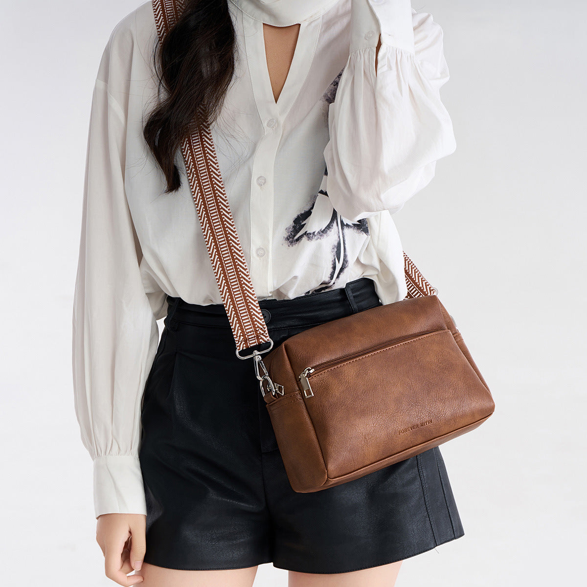 The “Caramel Nomad” Crossbody Bag (Boho Strap Edition)