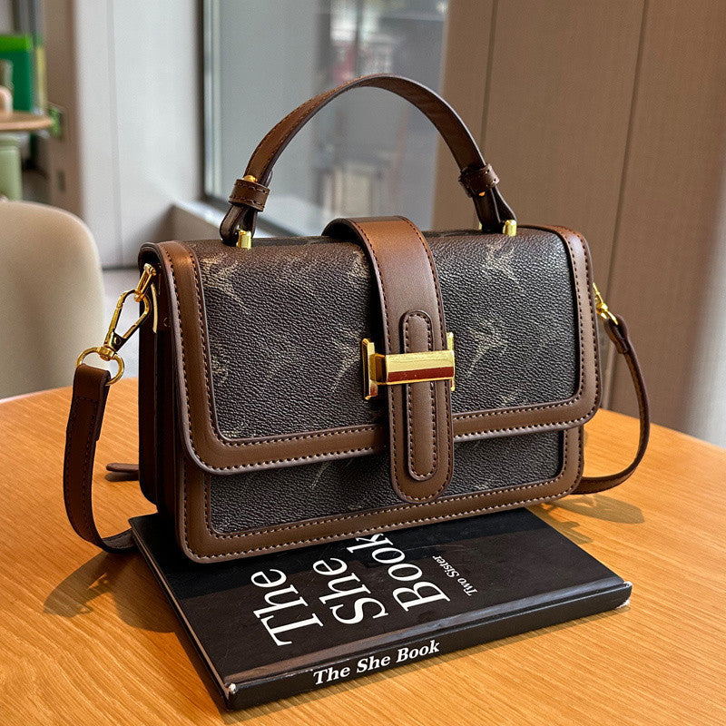 Elegant Structured Top Handle Satchel – Brown Edition