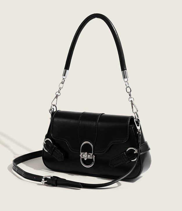 The “Noir Edge” Chain Shoulder Bag