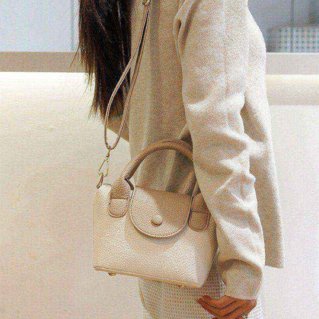 Mini Top Handle Crossbody Bag – Beige & Cream Edition
