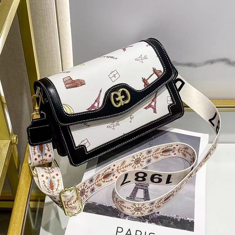 The Parisian Traveler Crossbody in Blanc & Onyx