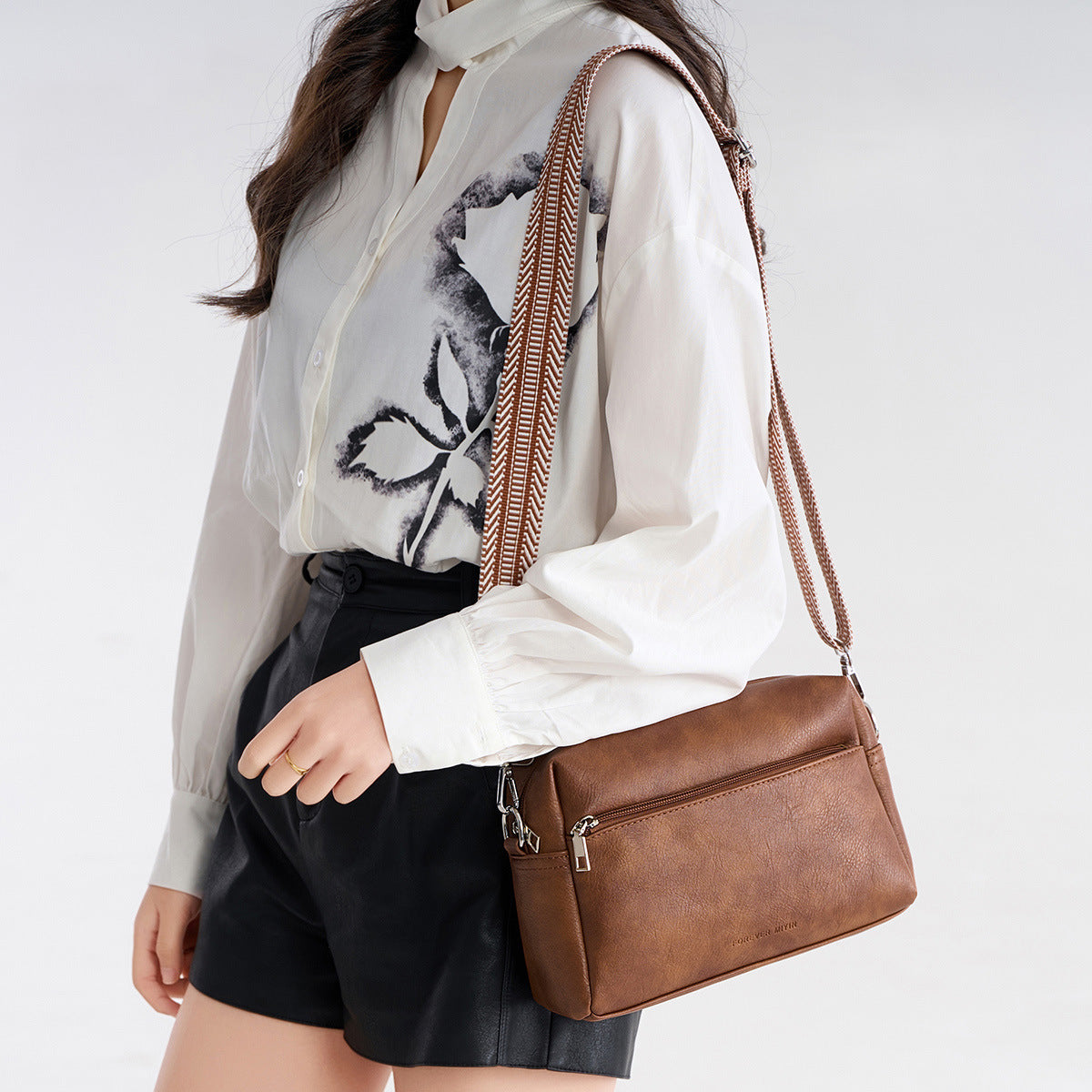The “Caramel Nomad” Crossbody Bag (Boho Strap Edition)