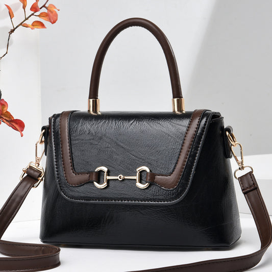 The Equestrian Noir Satchel in Onyx & Umber