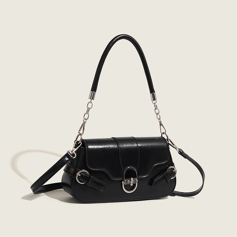 The “Noir Edge” Chain Shoulder Bag