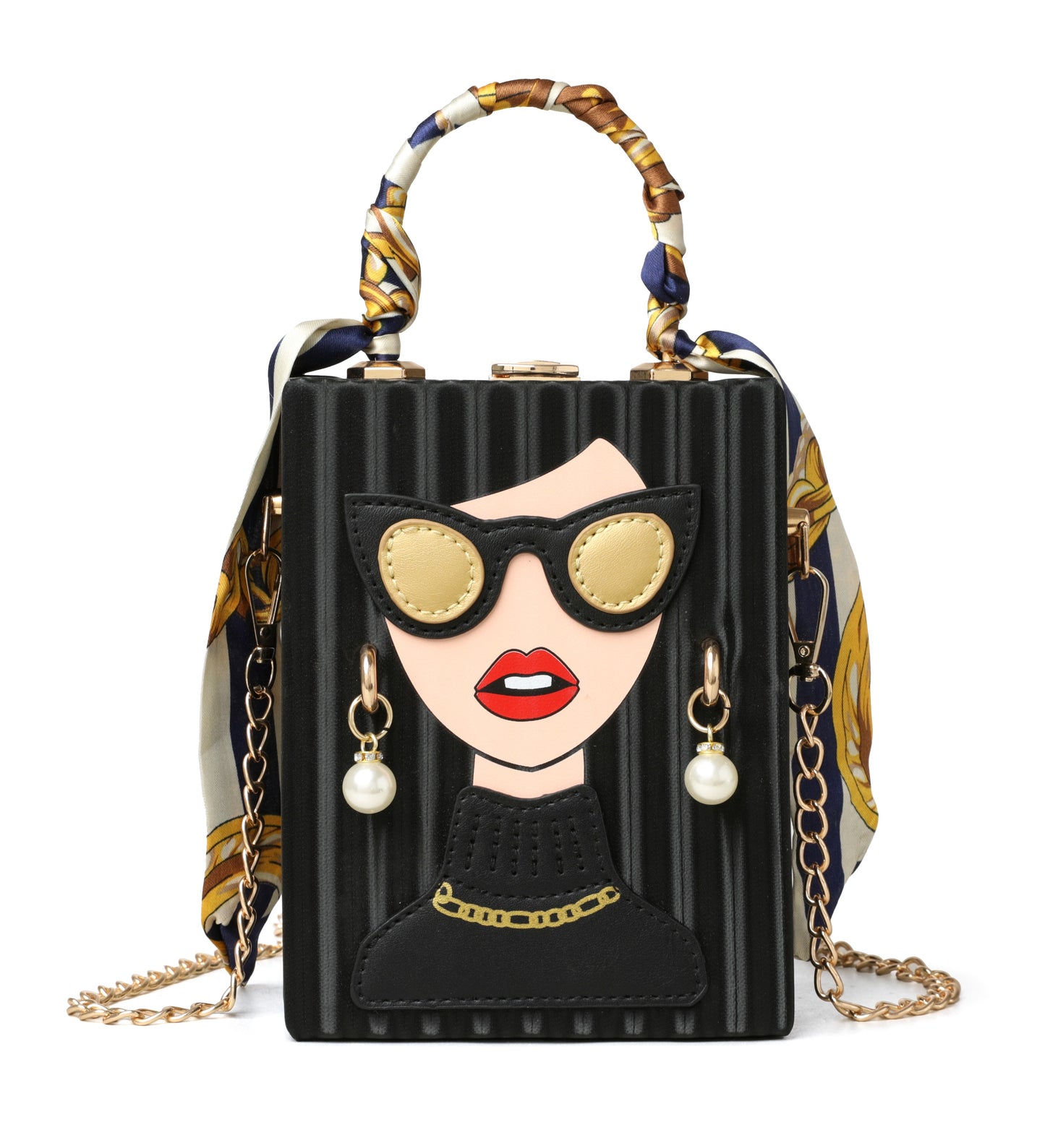 Chic Graphic Box Bag – Black Edition