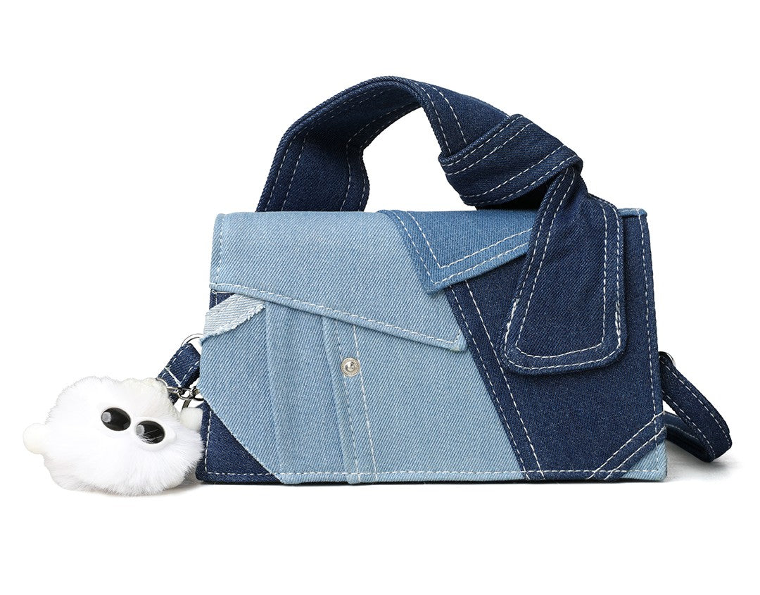Denim Patchwork Shoulder Bag