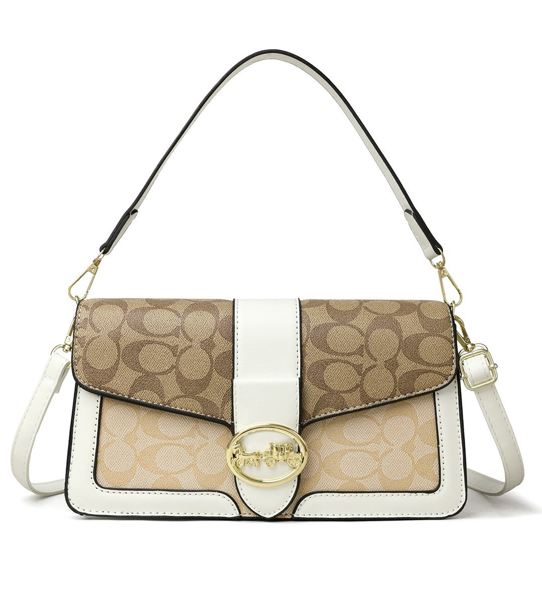 Heritage Carriage Signature Shoulder Bag – Ivory Edition