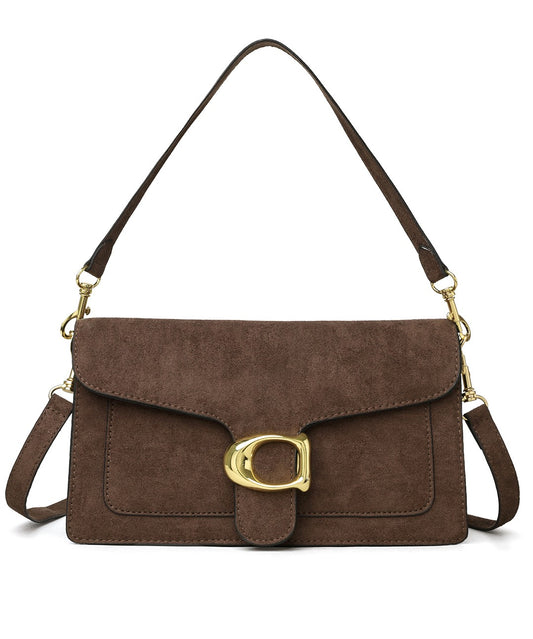 The “Vintage Cocoa” Suede Shoulder Bag