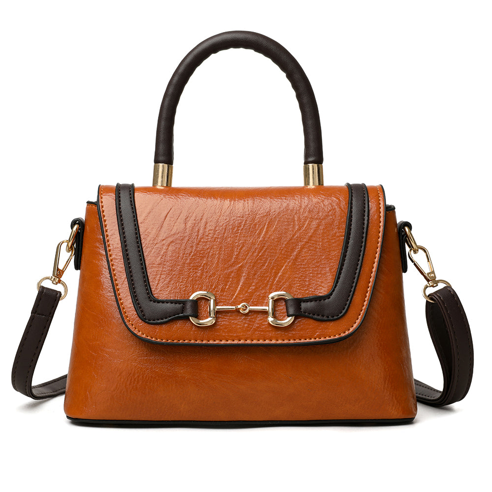 The Equestrian Heritage Satchel in Russet & Espresso