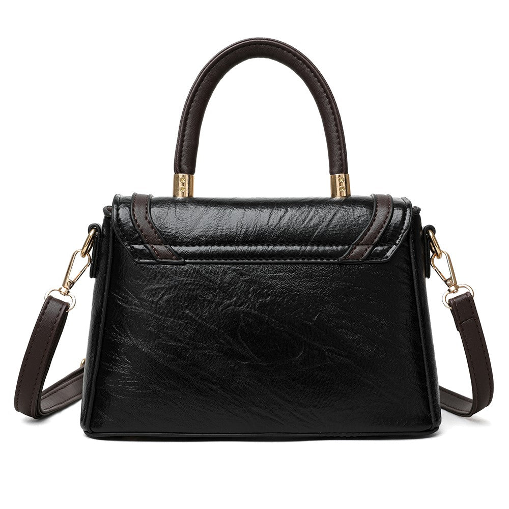 The Equestrian Noir Satchel in Onyx & Umber