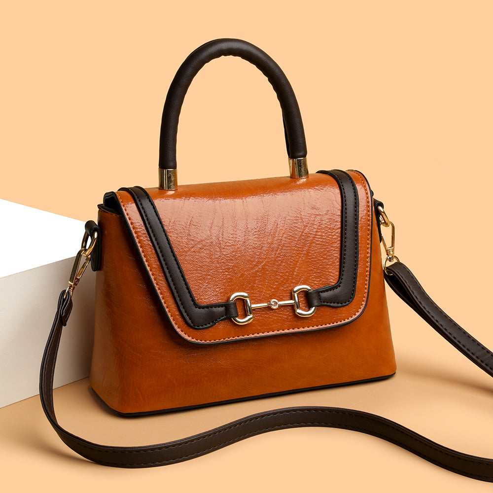 The Equestrian Heritage Satchel in Russet & Espresso