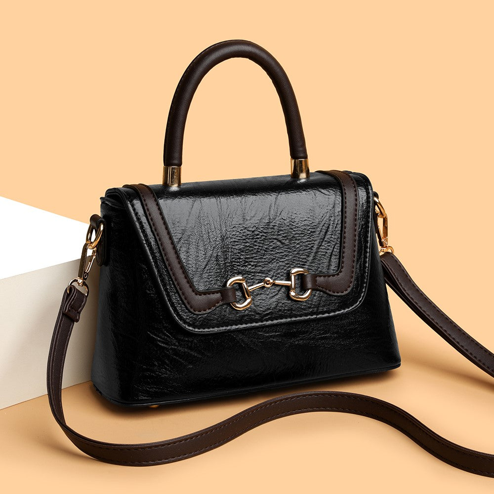 The Equestrian Noir Satchel in Onyx & Umber