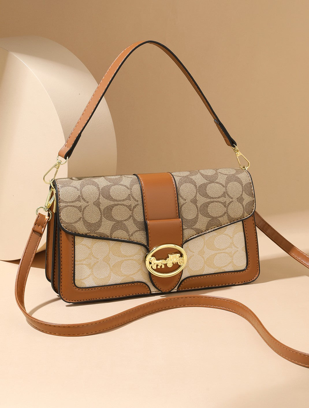 Heritage Carriage Signature Shoulder Bag