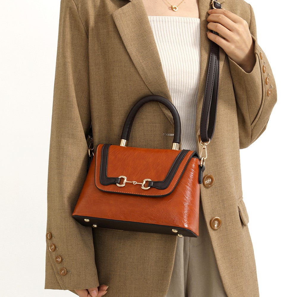 The Equestrian Heritage Satchel in Russet & Espresso