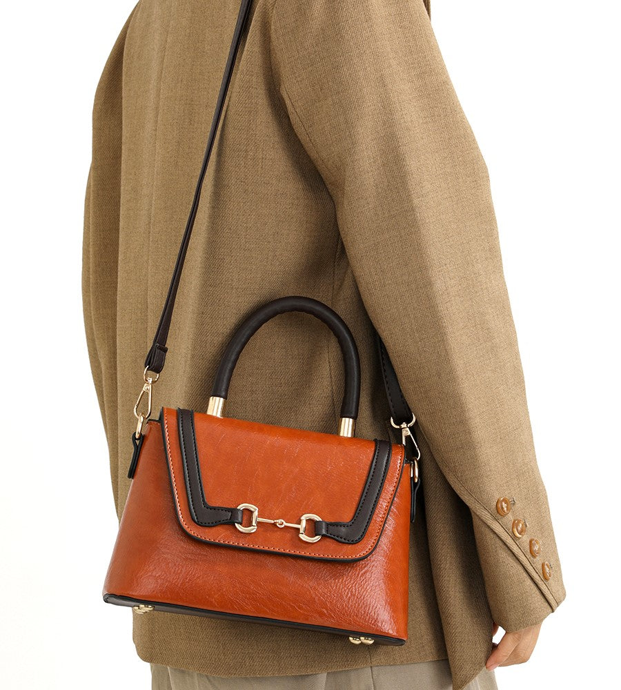 The Equestrian Heritage Satchel in Russet & Espresso