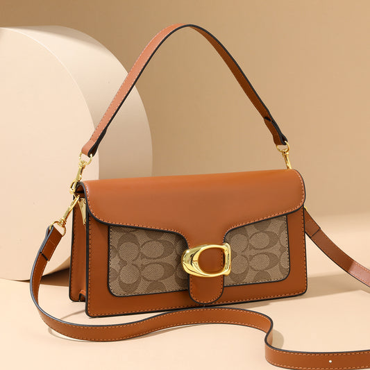The "Monogram Buckle" Shoulder Bag (Cognac)