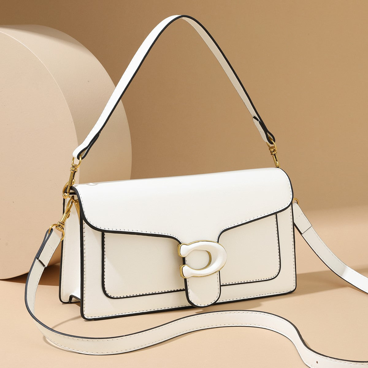The "Arctic Buckle" Shoulder Bag (White)