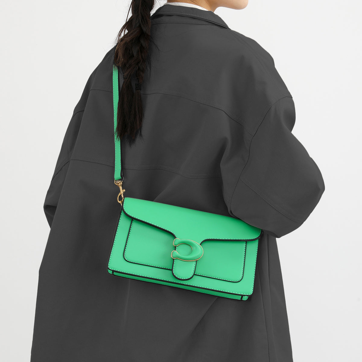The "Emerald C-Clasp" Shoulder Bag (Mint Green)
