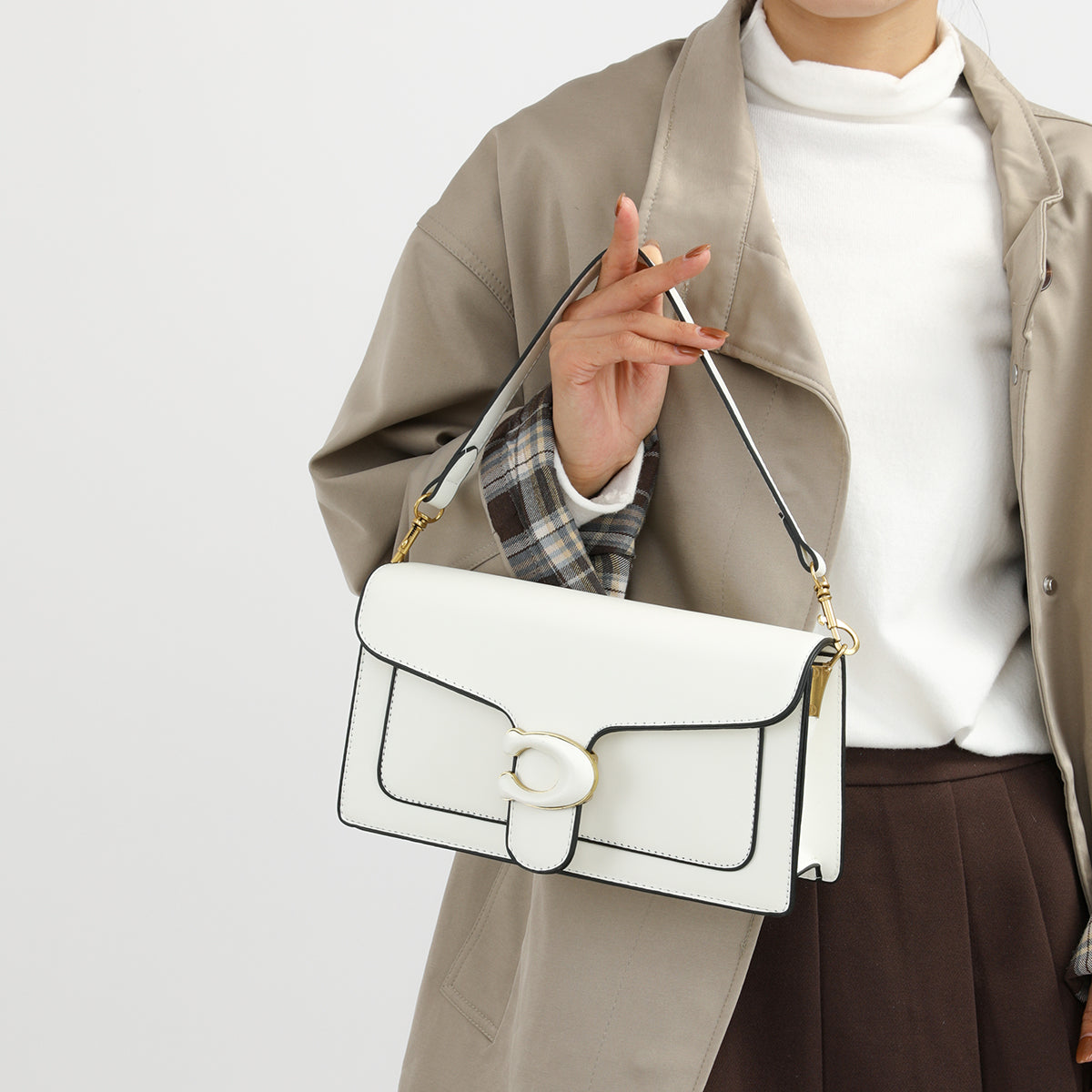 The "Arctic Buckle" Shoulder Bag (White)