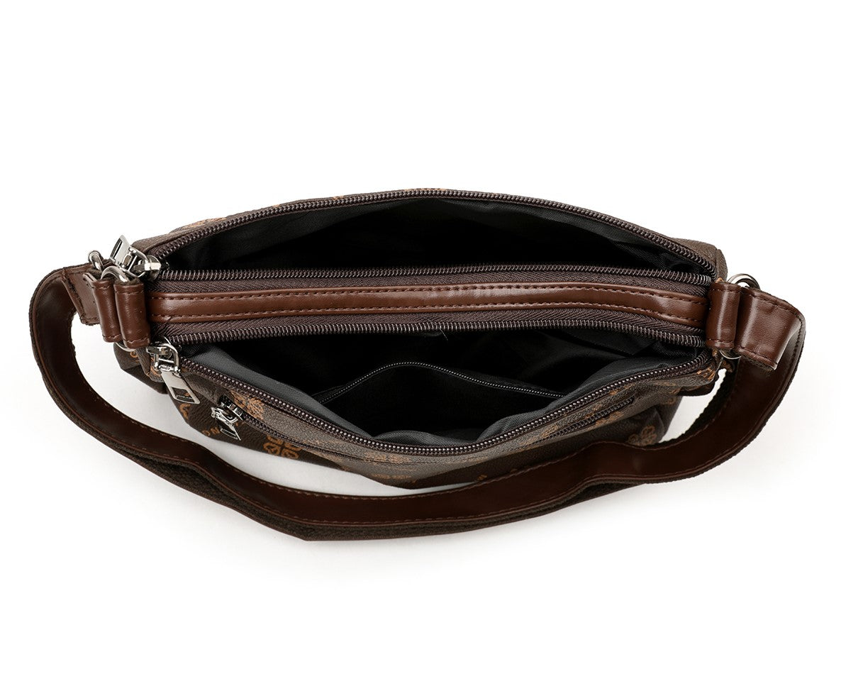 The "Practical Clover" Organizer Crossbody (Deep Brown)