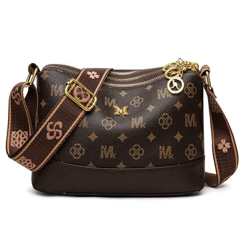 The "Iconic Triple-Zip" Crossbody (Deep Brown)