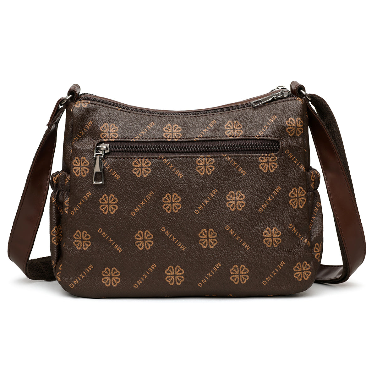The "Practical Clover" Organizer Crossbody (Deep Brown)