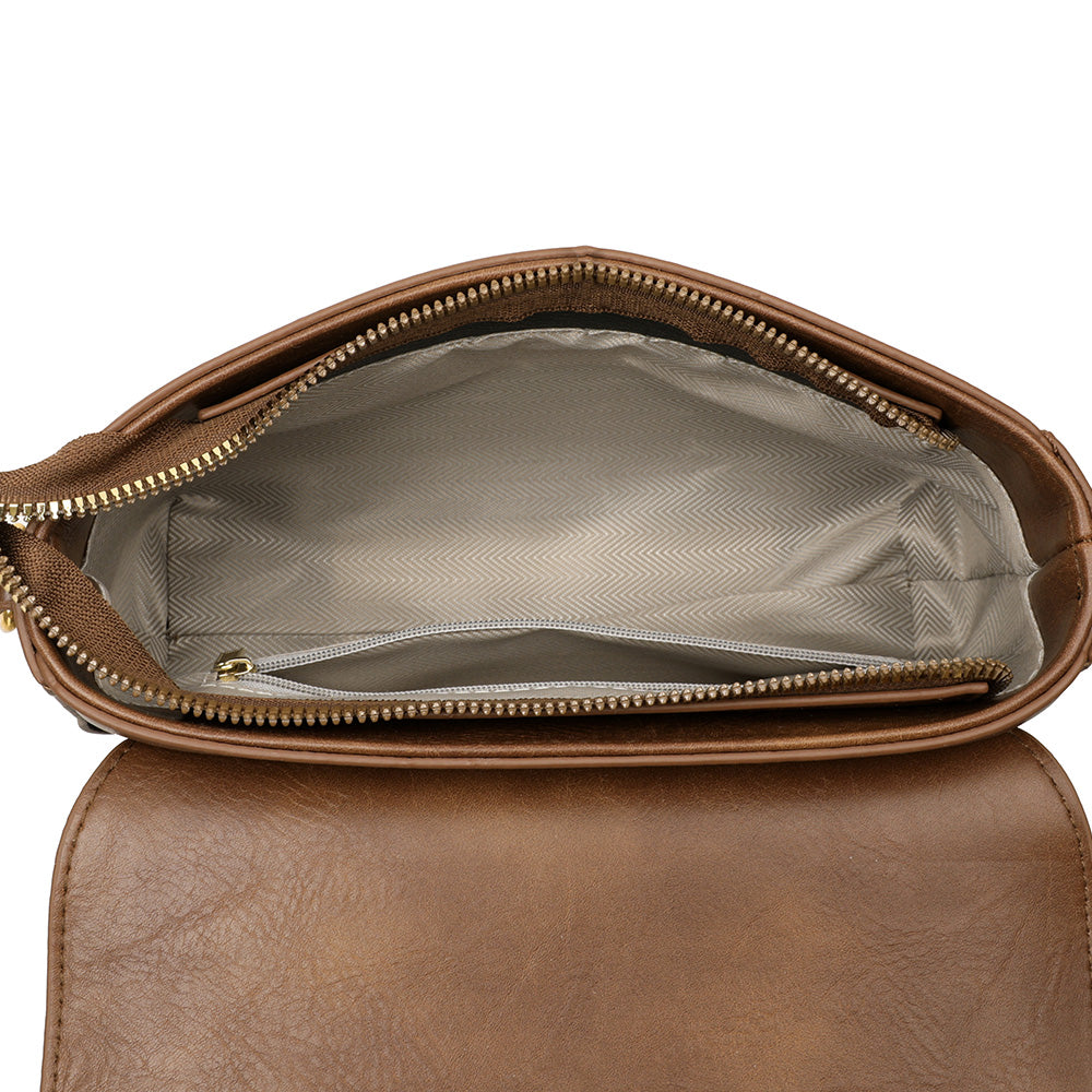 Vintage Horseshoe Buckle Crossbody Bag – Brown Edition