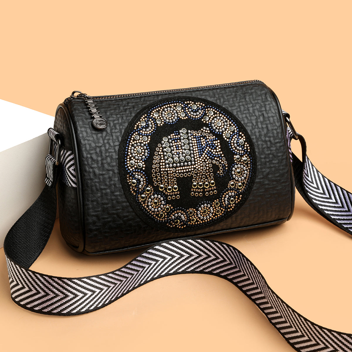 The "Artisan Elephant" Barrel Crossbody