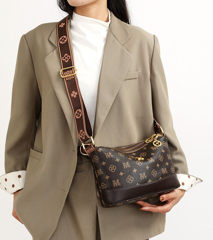 The "Iconic Triple-Zip" Crossbody (Deep Brown)