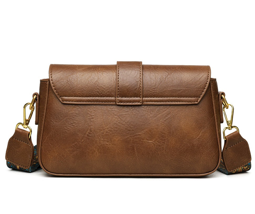 Vintage Horseshoe Buckle Crossbody Bag – Brown Edition