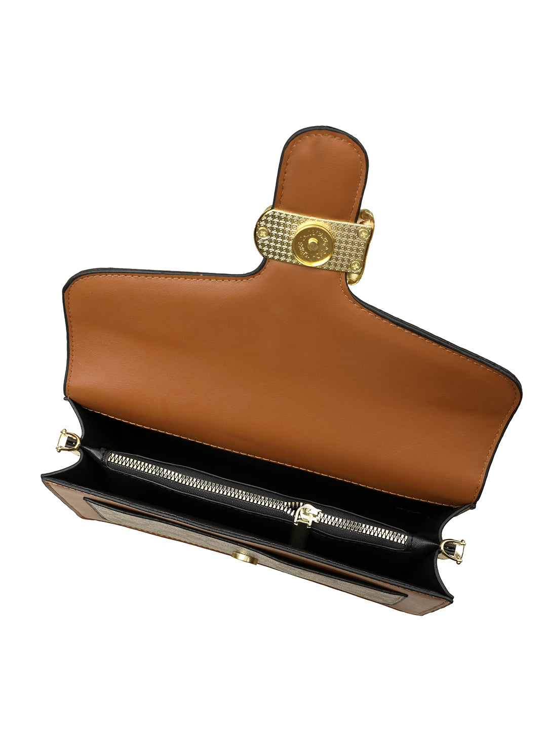 Classic Monogram Flap Shoulder Bag – White & Tan Edition