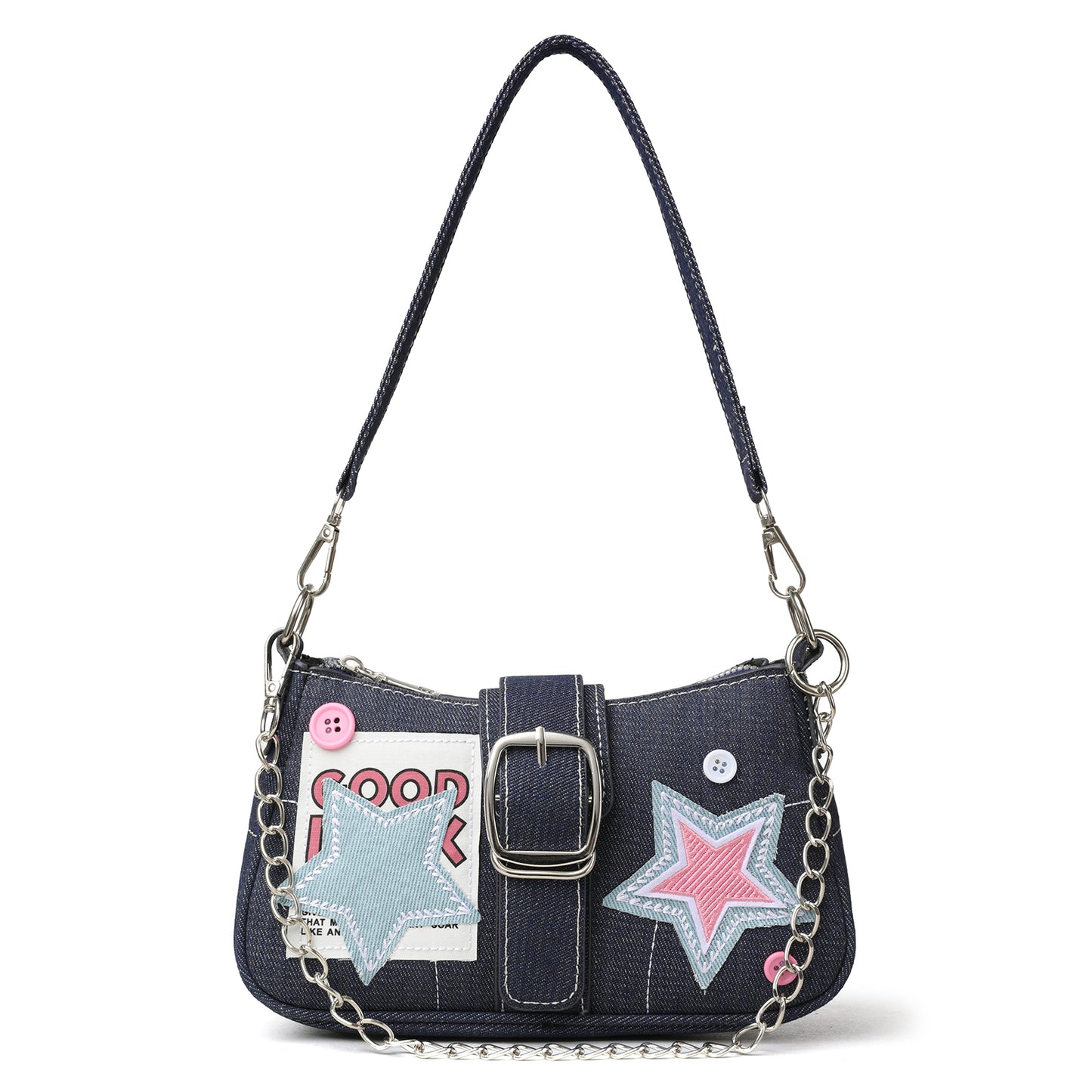 The “Midnight Star” Denim Shoulder Bag (Dark Wash Y2K Edition)