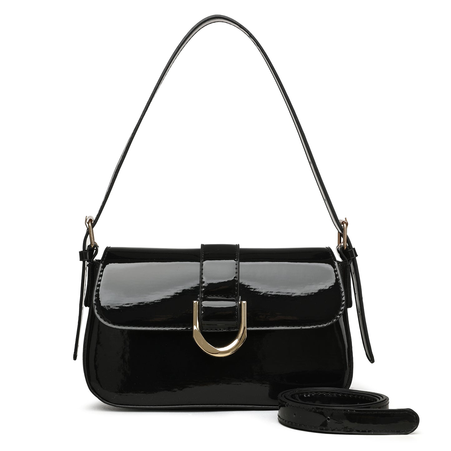The “Noir Muse” Patent Shoulder Bag