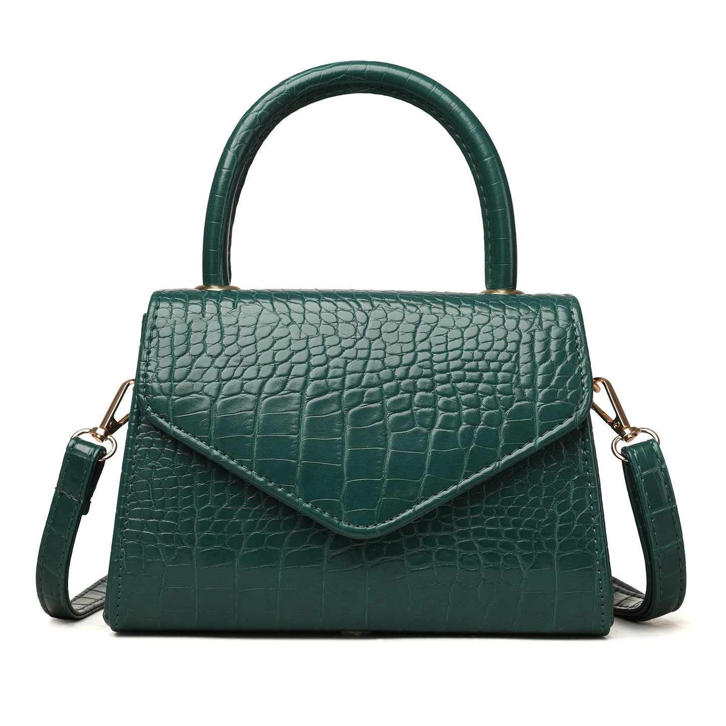 The “Emerald Duchess” Top Handle Bag (Croc Embossed Edition)