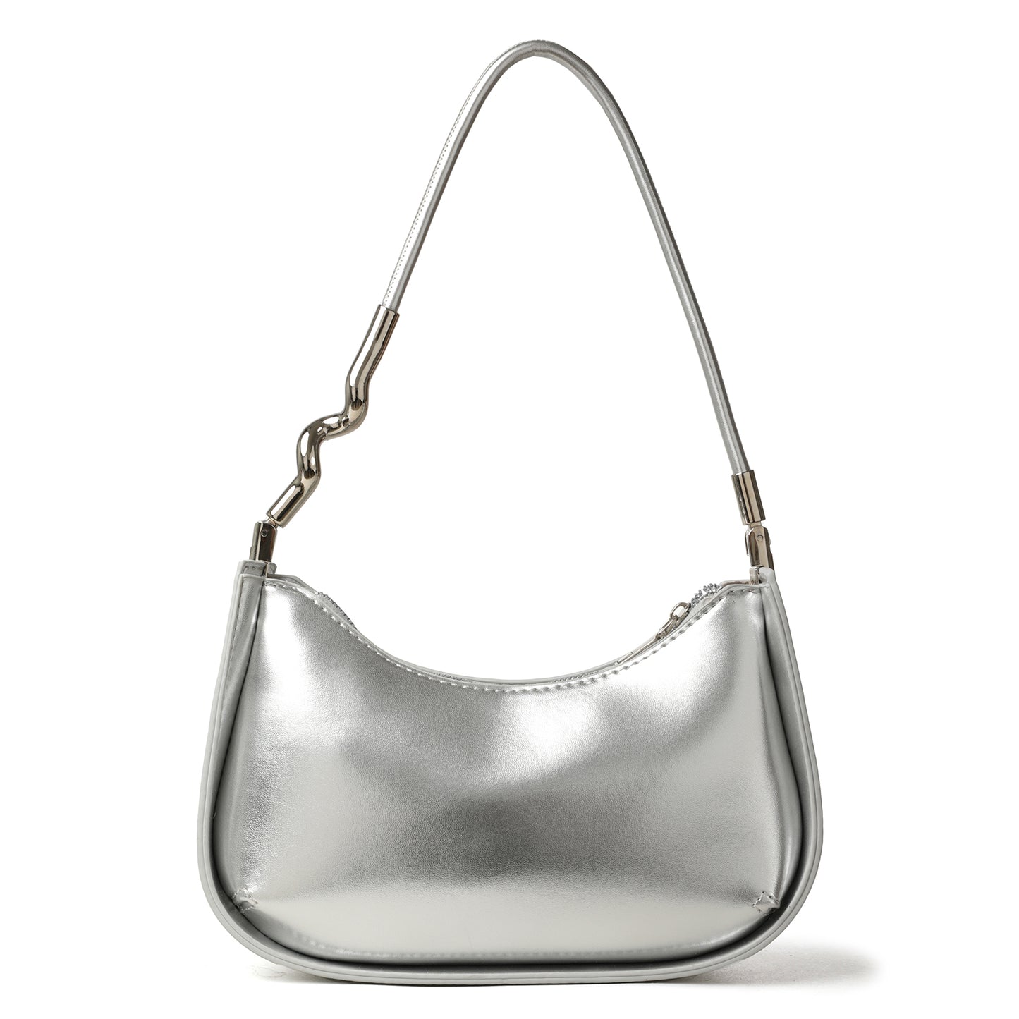 The “Silver Aura” Metallic Shoulder Bag