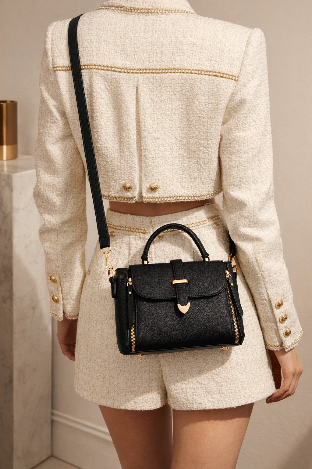 The “Midnight Luxe” Top Handle Bag