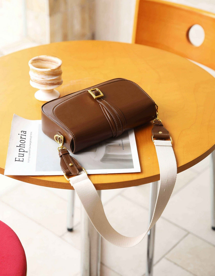 Classic Buckle Crossbody Bag – Brown Edition
