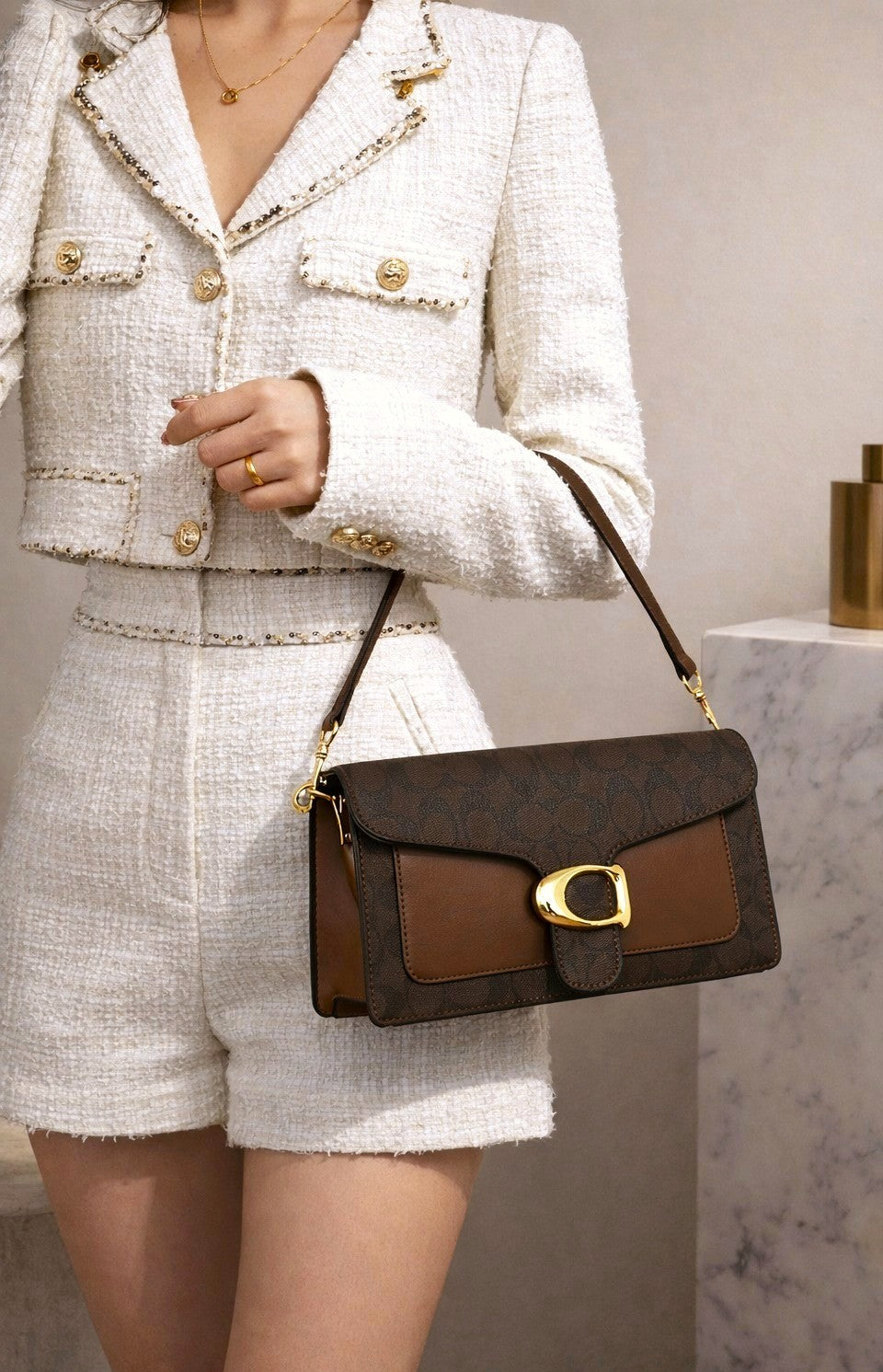 The “Heritage Mocha” Signature Shoulder Bag