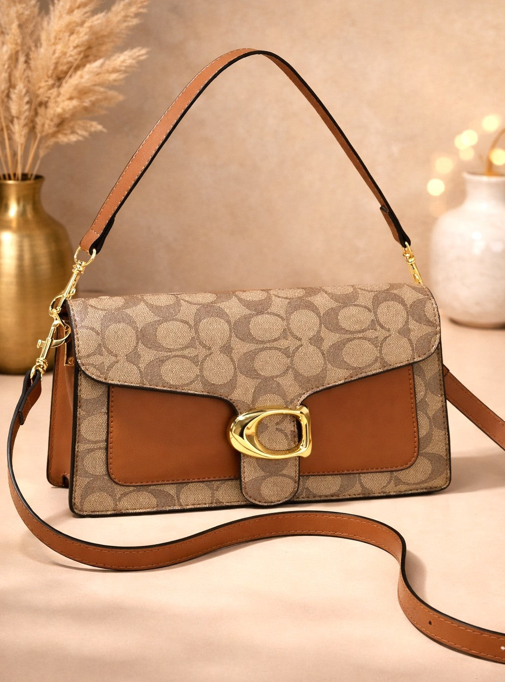 The “Signature Camel” Classic Shoulder Bag