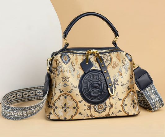 The "Enchanted Crane" Jacquard Satchel