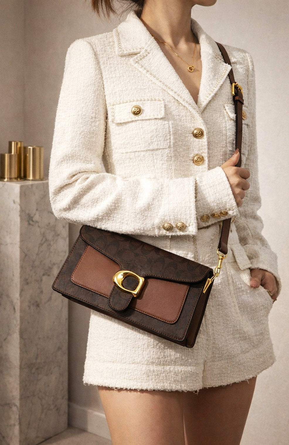 The “Heritage Mocha” Signature Shoulder Bag