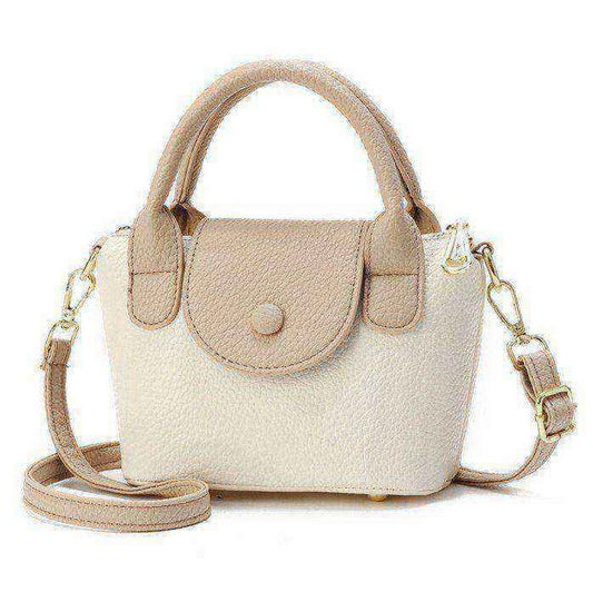 Mini Top Handle Crossbody Bag – Beige & Cream Edition