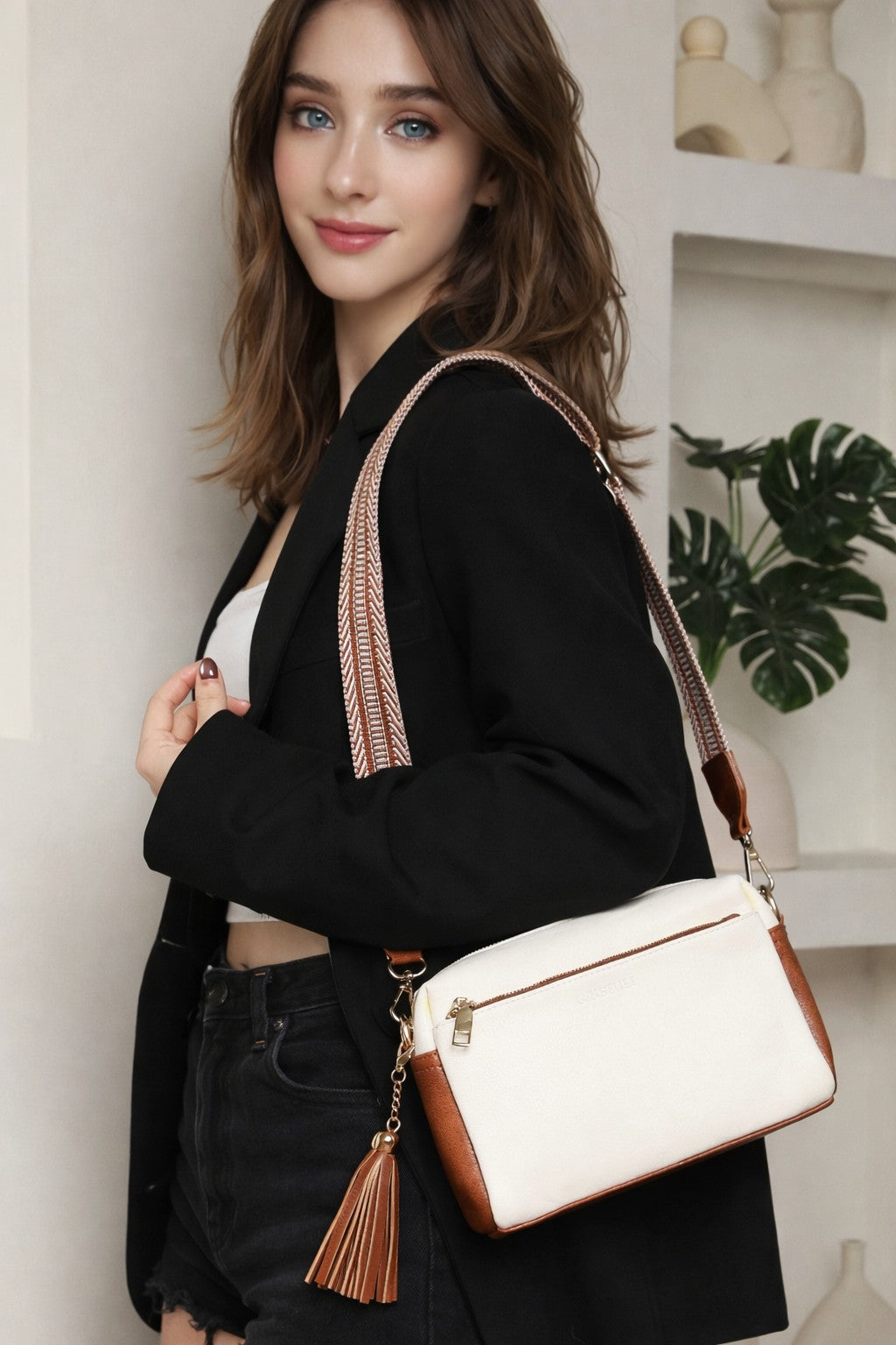 The “Ivory Nomad” Crossbody Bag (Boho Strap Edition)